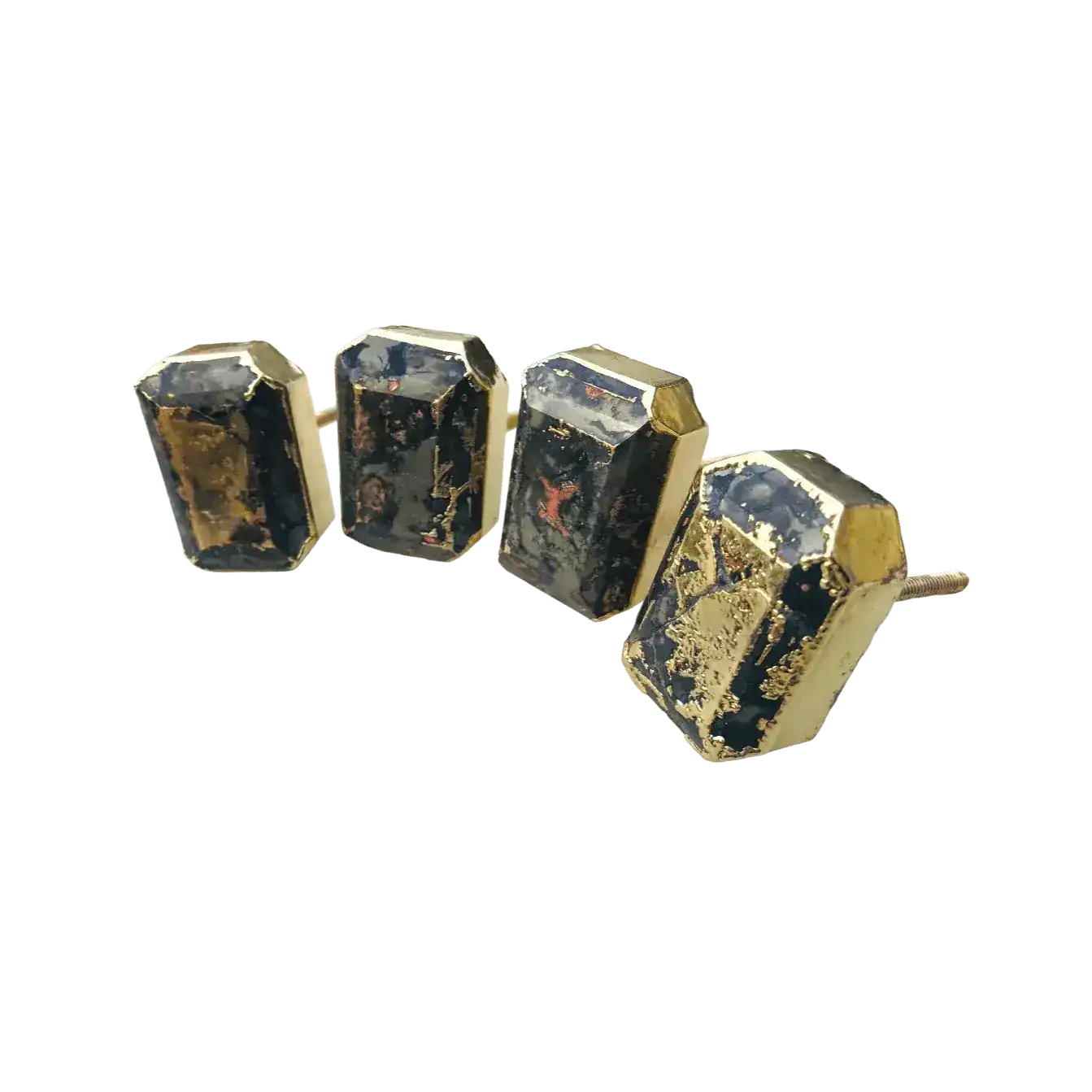 Faceted Agate Cabinet Drawer Pulls - Set of 4