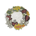 Fall Maple Leaves Beads on Burlap Round Placemat