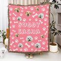 Manta de borlas con nombre personalizada con foto de mascota, huella de pata, espina de pez, decoración del hogar, regalo de Navidad y cumpleaños para los amantes de las mascotas