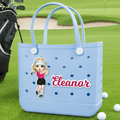 Personalizado Lindo Cartoon Golf Nombre del personaje de acrílico Bolsa de Accesorios para Bogg Beach Party Vacaciones Cumpleaños Regalo para los jugadores de golf