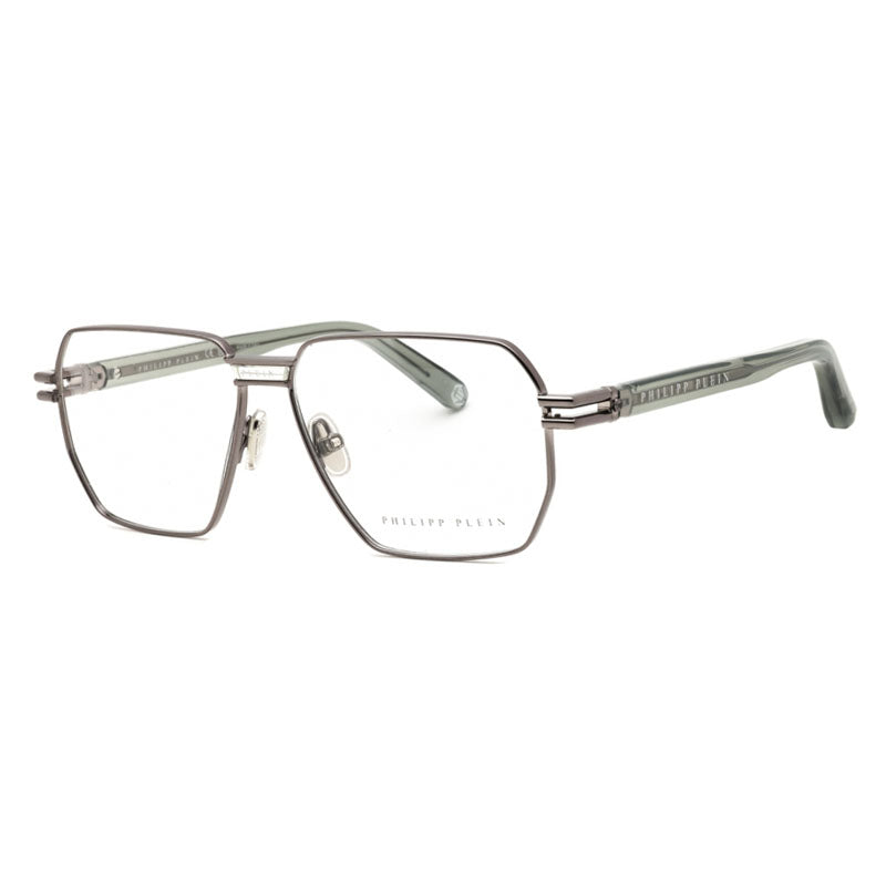 Philipp Plein VPP114M Metal Square Frame Eyeglasses — Gray