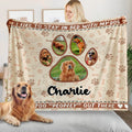 Manta suave con nombre para mascotas con diseño fotográfico de huellas personalizadas Decoración del hogar Regalo de cumpleaños para dueños de mascotas