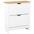 Space Saving Shoe Rack Cabinet with Adjustable Shelves for 12 Pairs of Shoes, White