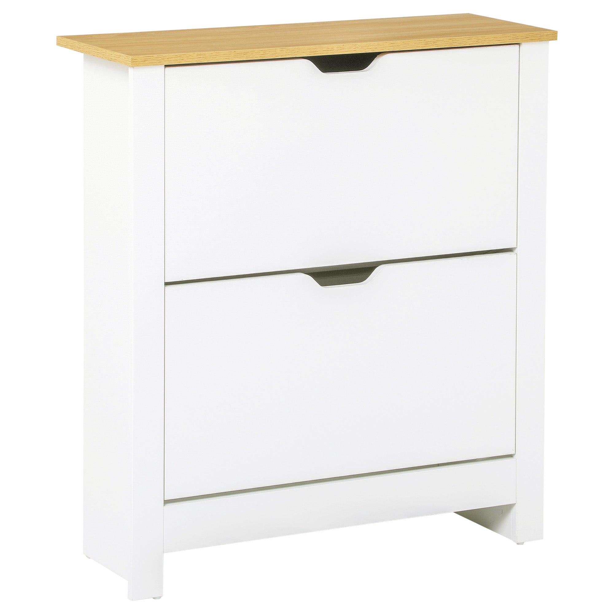 Space Saving Shoe Rack Cabinet with Adjustable Shelves for 12 Pairs of Shoes, White