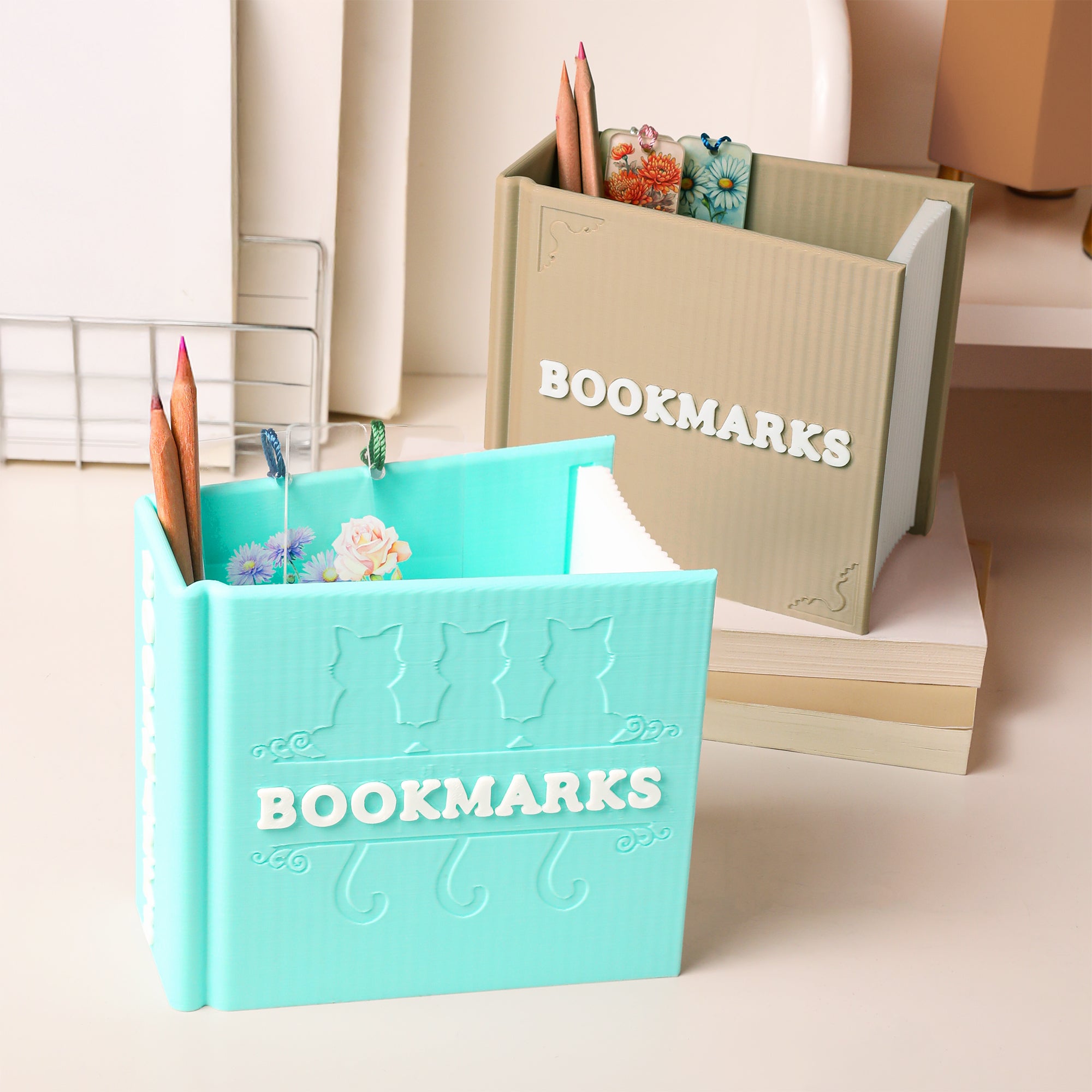 Marcapáginas personalizado en forma de libro impreso en 3D y multicolor Decoración para libros Regalo de cumpleaños para los amantes de los libros