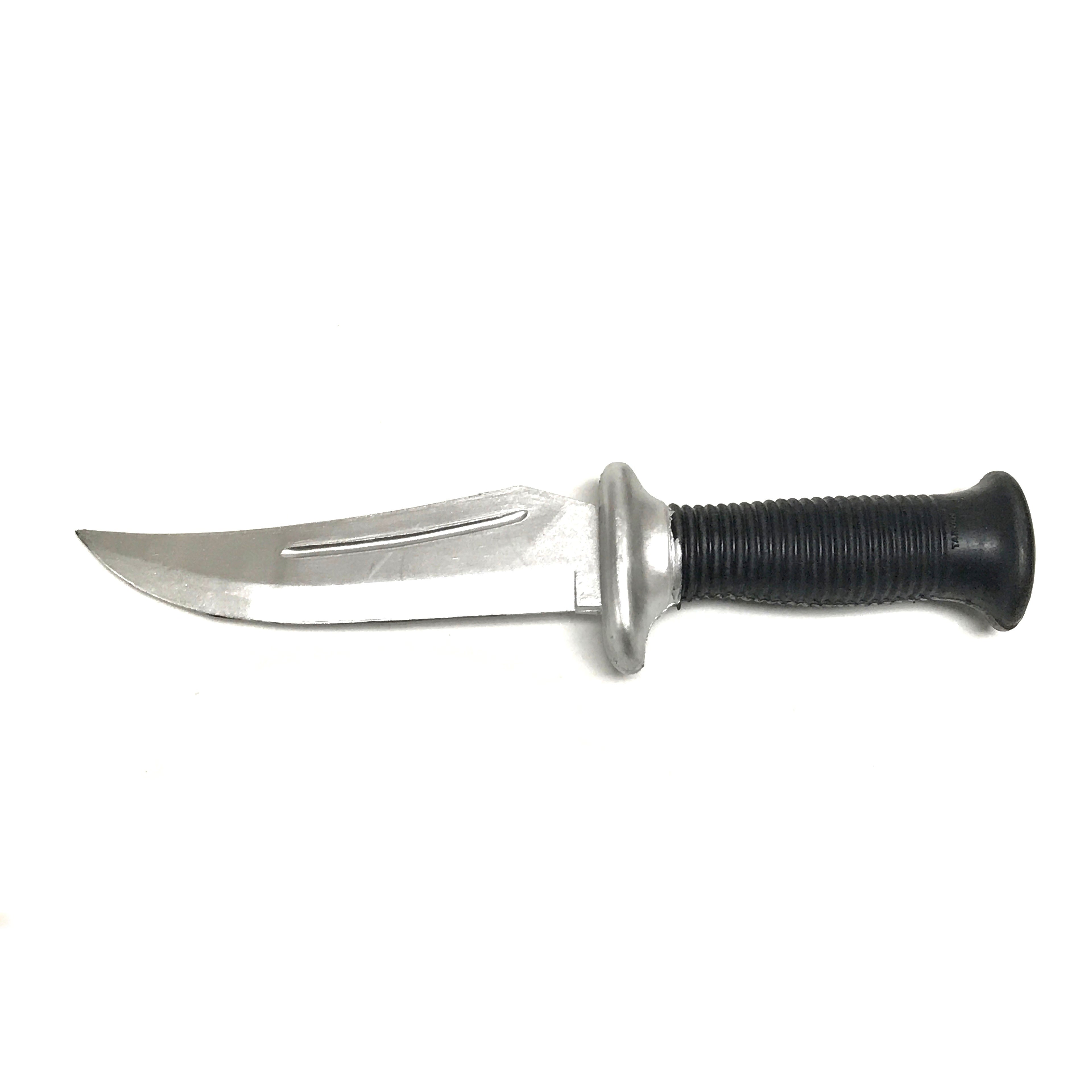 Silver and Black 11 Inch Survival Style Training Knife - Solid Rubber Contact Prop with Safe Blade By Prop Money Inc.