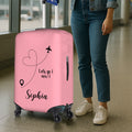 Love Airline Funda protectora de equipaje personalizada para maletas de 18-32 pulgadas con nombre y texto Esencial para viajes Regalo de cumpleaños para un amigo de la familia