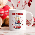 Personalizada Cute Cartoon Couple 11 oz 15 oz Taza de café de cerámica con nombre y texto Bridal Party Anniversary Gift for Couples