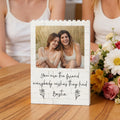 Personalizado Retro Nacimiento Flor Foto Building Block Puzzles con Texto Decoración para el Hogar Aniversario Cumpleaños Regalo para Mujeres Besties Amigos