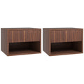 Floating Nightstand Set of 2, Wall Mounted Bedside Table with Drawer for Bedroom, Brown