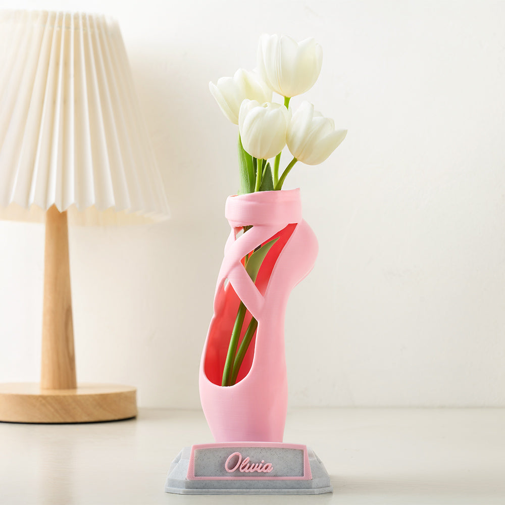 Personalizado 3D impreso zapatillas de ballet con placas de identificación cepillo de dientes titular de la pluma florero decoración de escritorio regalo de cumpleaños para la bailarina de ballet Entu