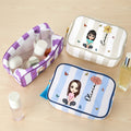 Personalizado Multicolor Nacimiento Flor Caricatura Personaje Rayas Bolsa de Maquillaje con Nombre y Borla Esenciales de Viaje Día de la Madre Cumpleaños Regalo para Mujeres