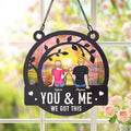 Parasol personalizado con nombre y texto en forma de personaje de dibujos animados para colgar en la ventana Decoración para el hogar Regalo de aniversario Cumpleaños para pareja