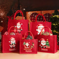 Bolsa de yute roja grande personalizada con el nombre de un simpático Papá Noel para uso diario Regalo de Navidad para la familia o los amigos