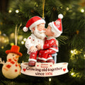 Adorno navideño de acrílico personalizado en forma de pareja de Papá Noel con nombre y año Decoración del árbol de Navidad Regalo de inauguración de la casa para los abuelos