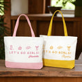 Personalizado Let's Go Girls Bolsa de gran capacidad con nombre Uso diario Viaje de chicas Regalo de despedida de soltera para niña Dama de honor