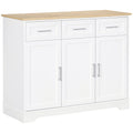 Kitchen Sideboard Buffet Cabinet with 3 Adjustable Height for Dining Room, White