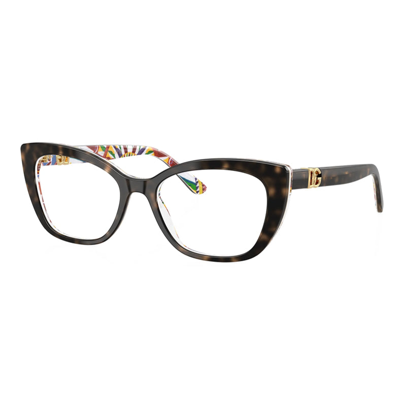 Dolce & Gabbana DG33983217 Tortoiseshell Cat-Eye Eyeglasses — Brown