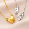 Personalizado Holding Hands Birthstone Ring Holder Collar Pareja Joyería Cumpleaños San Valentín Boda Regalo para Mujer Bestie Mamá
