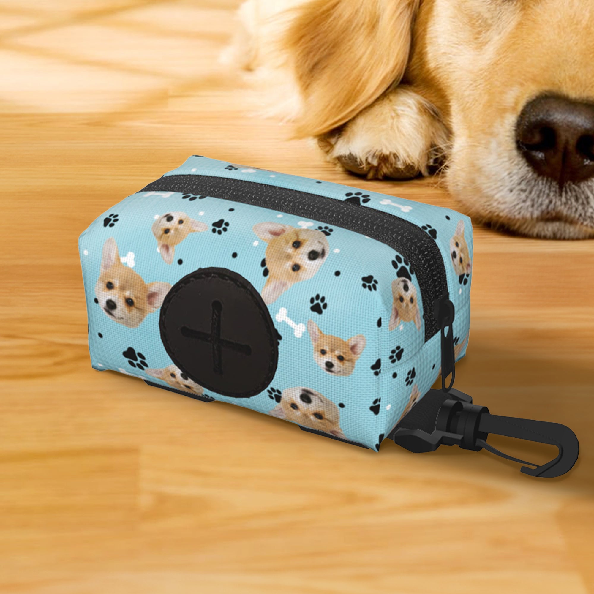 Portabolsas para excrementos personalizado multicolor con 1-3 retratos de mascotas Actividades al aire libre Regalo de cumpleaños para el dueño de una mascota