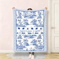 Toile de Jouy personalizado estilo Mama Nana multicolor suave manta con nombre decoración del hogar cumpleaños aniversario regalo para mamá abuela