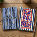 Cuaderno espiral A5 personalizado Sardina Caballa Platija Rayas con nombre y 60 páginas rayadas Regalo de cumpleaños para entusiastas de la pesca