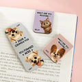 Personalizado You Pawsed Here Cartoon Cat Dog PU Leather Magnetic Bookmark Clip with Name Daily Use Birthday Gift for Book Lovers Ratones de biblioteca