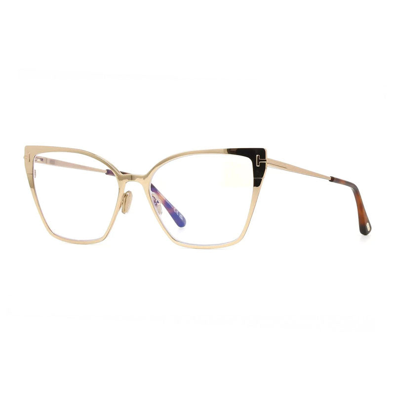 Tom Ford FT6051-B028 Cat-Eye Metal Frame Eyeglasses — Gold