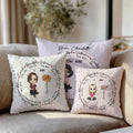 Personalizado Nacimiento Flor Biblia Caricatura Carácter Arrojar Funda de almohada con nombre y texto Decoración del hogar Navidad Cumpleaños Regalo para la familia cristiana