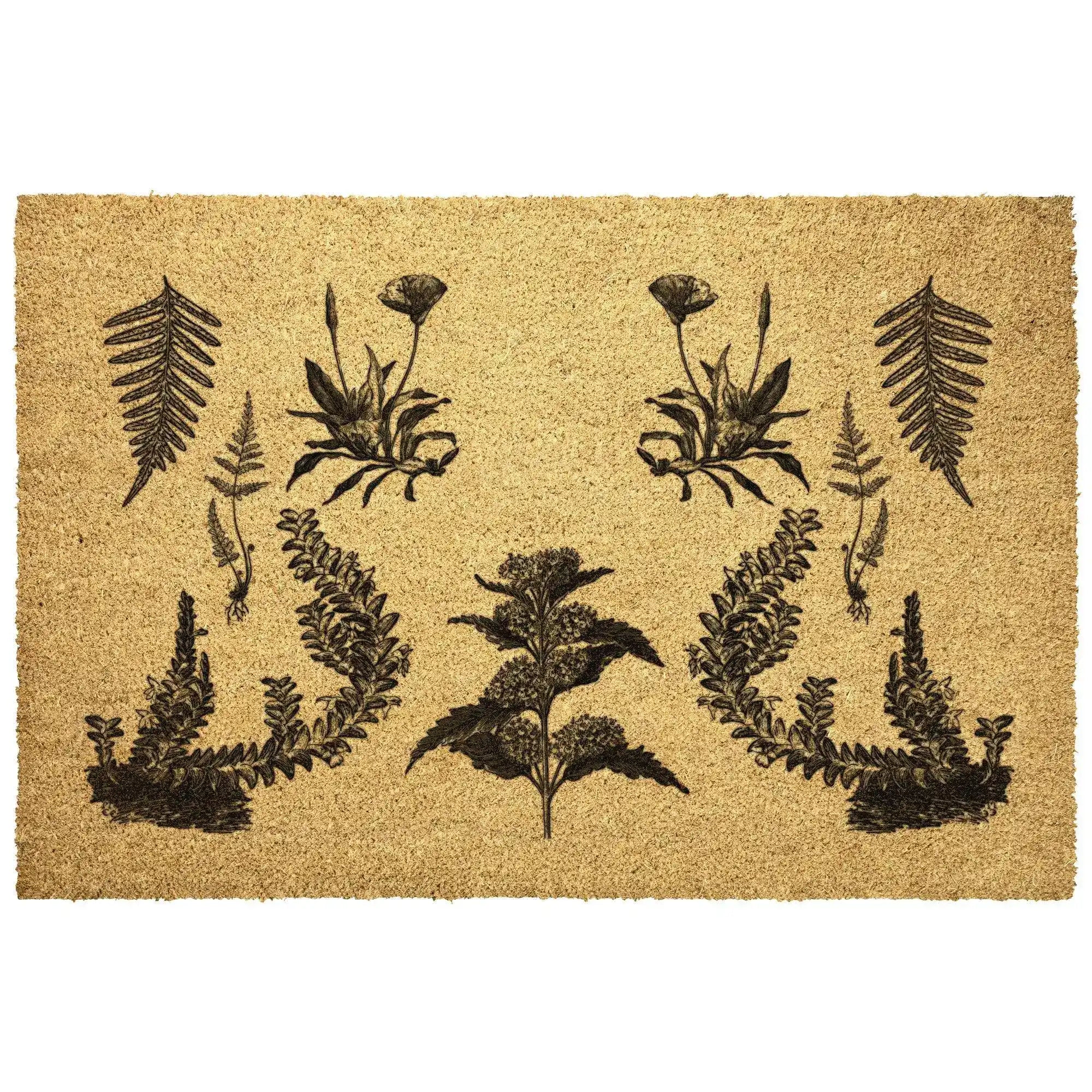 Ferns and Flowers Door Mat