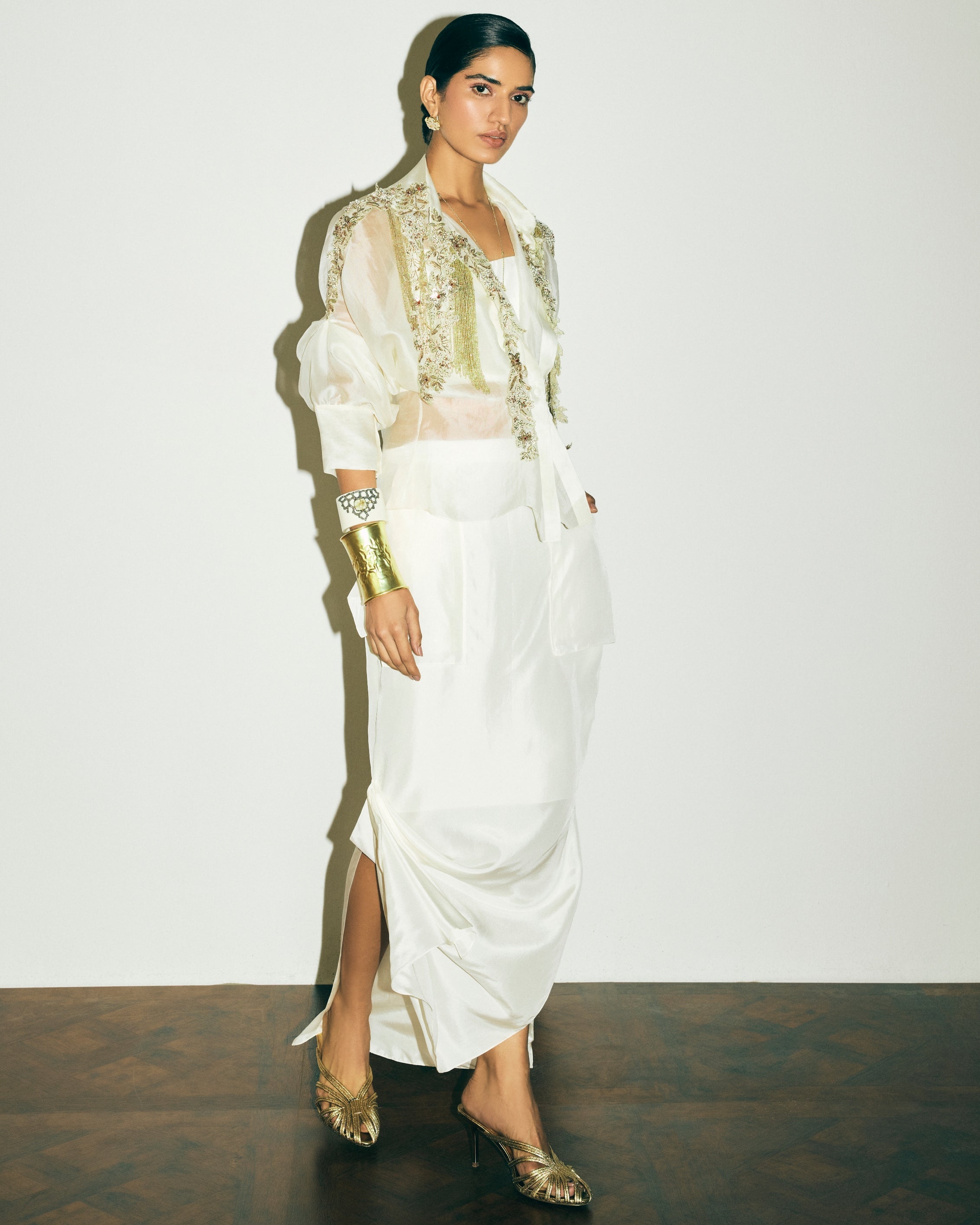 Bolero Jacket With Bustier And Daria Skirt By KYNAH, Luxury Indian Fashion & Bridal Wear