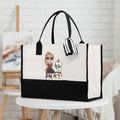 Pintor de dibujos animados personalizado Bolsa de lona grande con nombre Accesorios de viaje Regalo de cumpleaños para artistas Mujeres