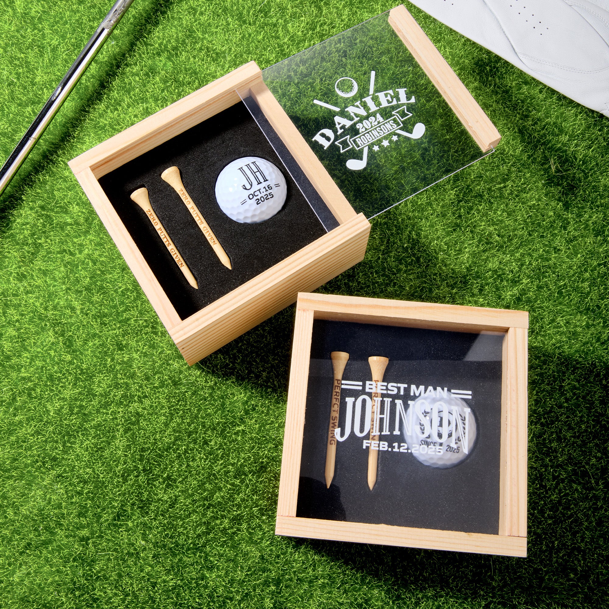Monograma Personalizado Nombre Inicial Golf Ball Gift Set Club de Competición Souvenir Birthday Gift for Golf Lover Golfer