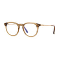 Tom Ford FT5905-B020 Round Clear Blue Light Block Eyeglasses — Brown