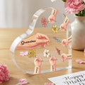 Personalizada Nacimiento Flor 1-6 Manos Mamá Abuela Acrílico Corazón Placa con Nombres Decoración para el Hogar Regalo de Cumpleaños para la Madre Abuela