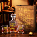 Decantador de whisky personalizado Fist Bump y 4 copas con nombres y caja de madera para guardar Regalo de cumpleaños para los amantes del whisky