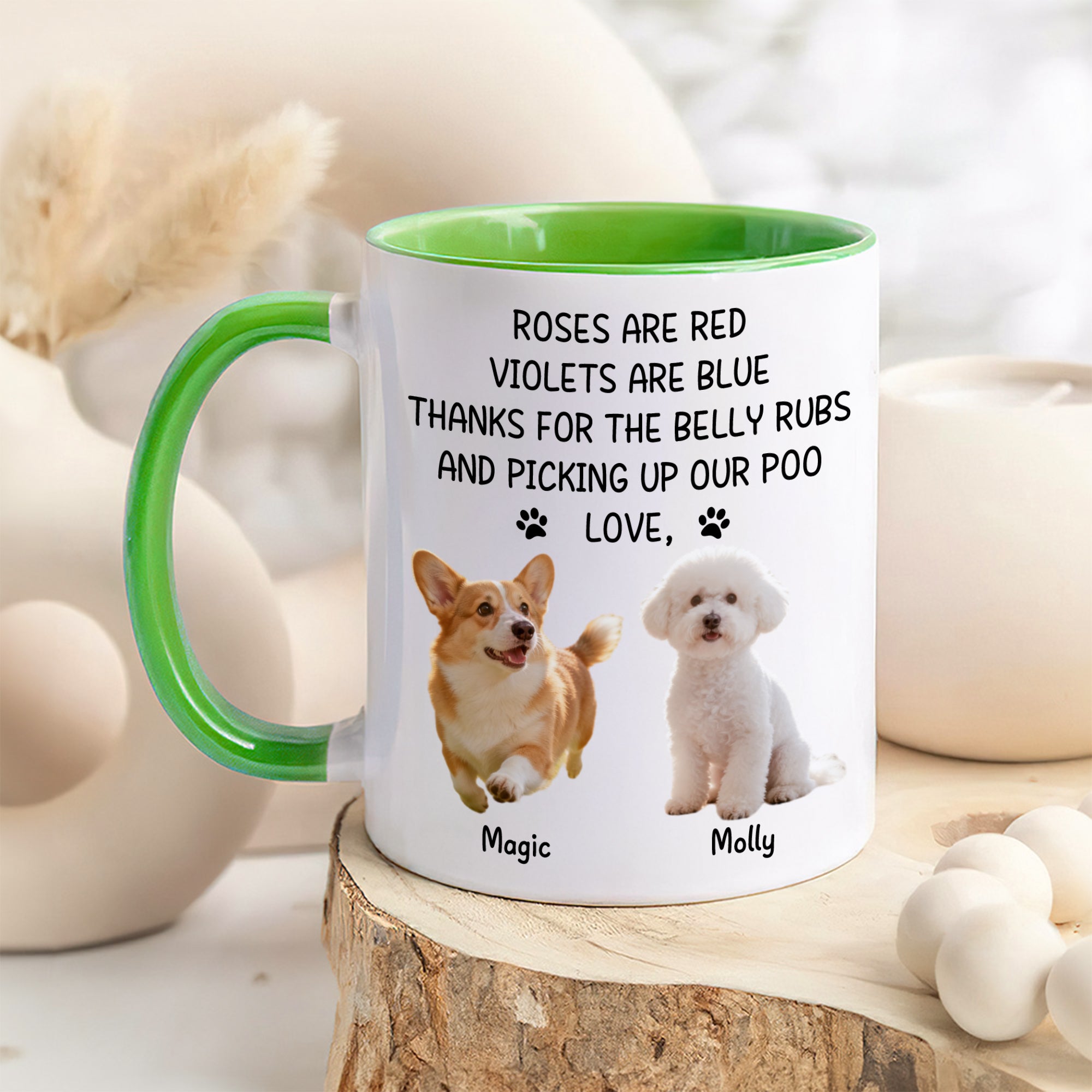 Personalizada 1-3 Fotos de Mascotas Huella de la Pata 11 oz 15 oz Taza de Cerámica con Nombres Uso Diario Regalo de Cumpleaños para Amante de Mascotas