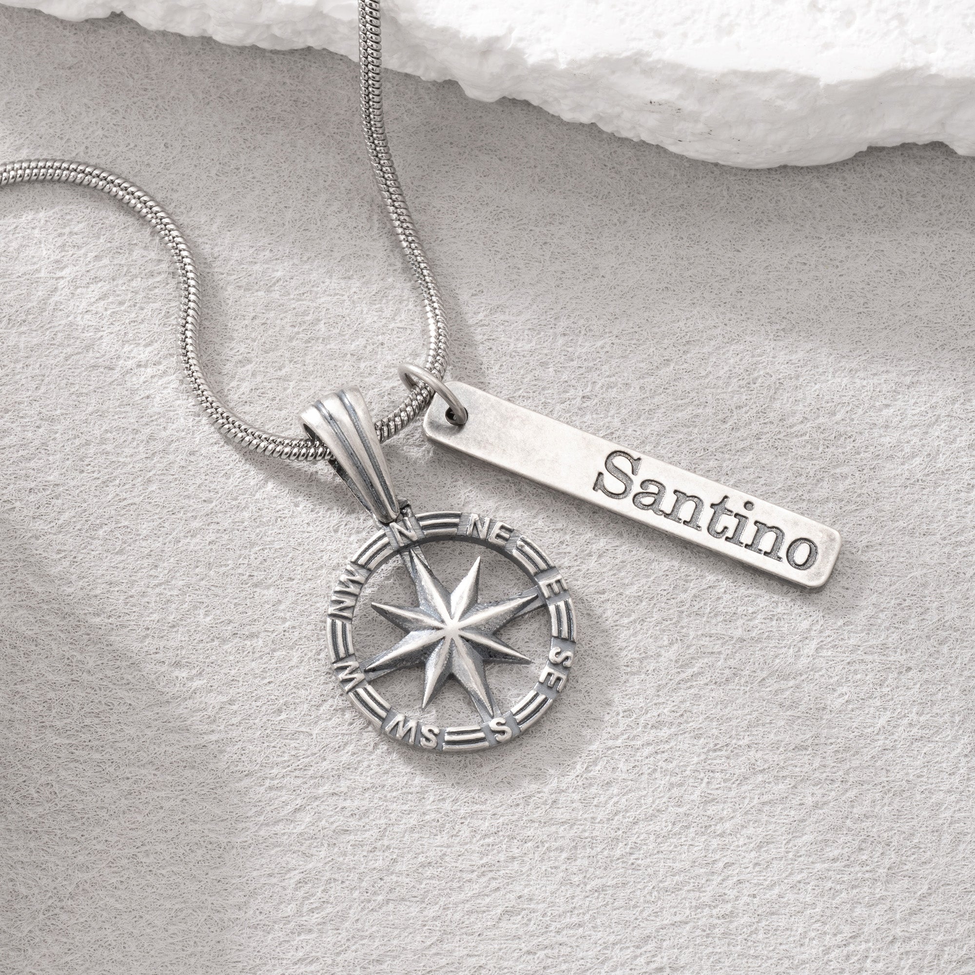 Personalizado grabado Nombre Brújula Collar Dainty Joyería Cumpleaños Aniversario Graduación Regalo para Mujeres Hombres Viajeros