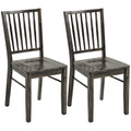 Ergonomic Wood Armless Dining Chairs Set of 2 with Rubberwood Legs, Charcoal Gray
