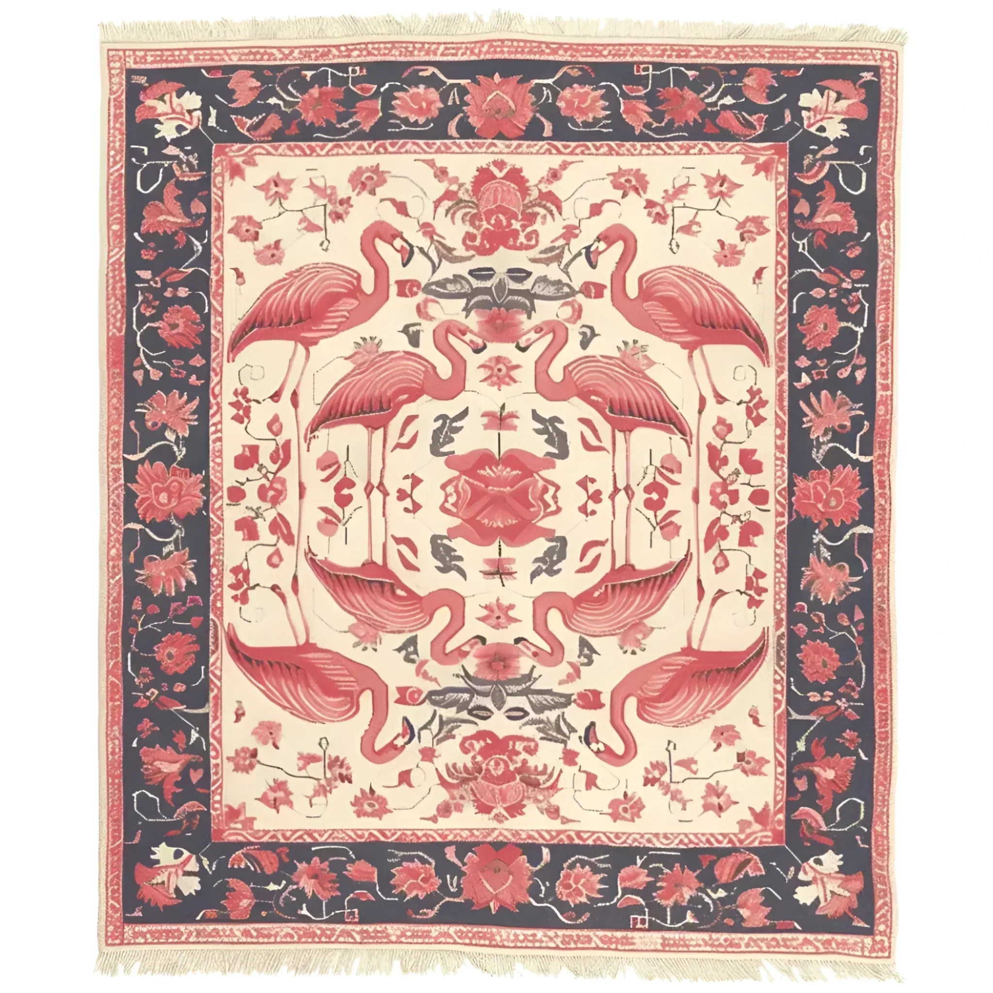 Flamingo Reverie Hand Knotted Rug