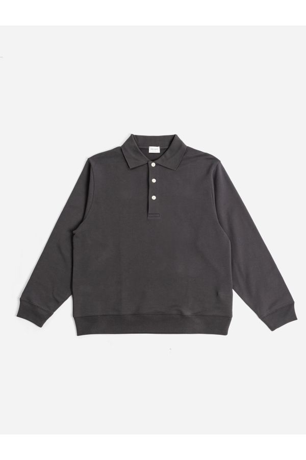 Handvaerk Flex Polo Sweat Sweatshirt — Black