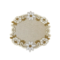 Floral Beaded Burlap Round Placemat