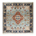 Floral Cascade Blue Hand Knotted Area Rug