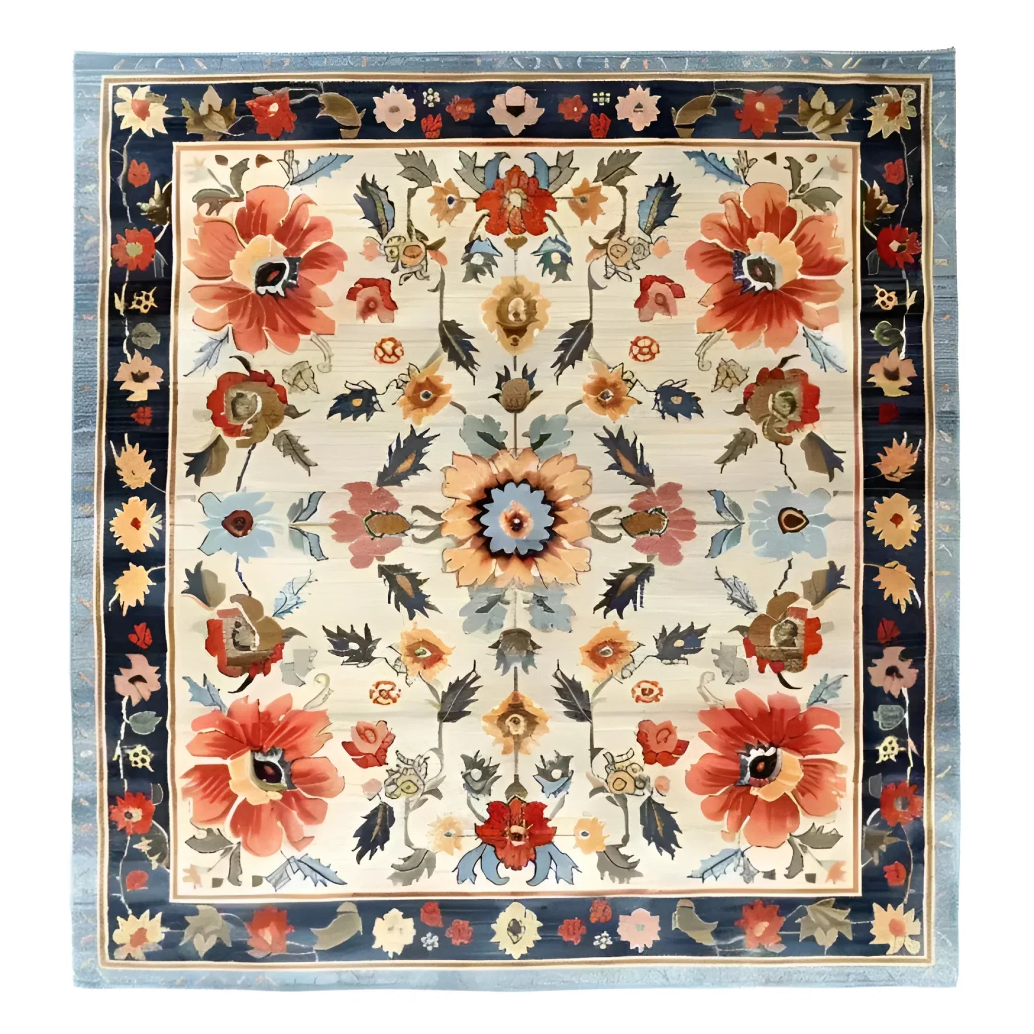Floral Extravaganza Wool Hand Knotted Area Rug