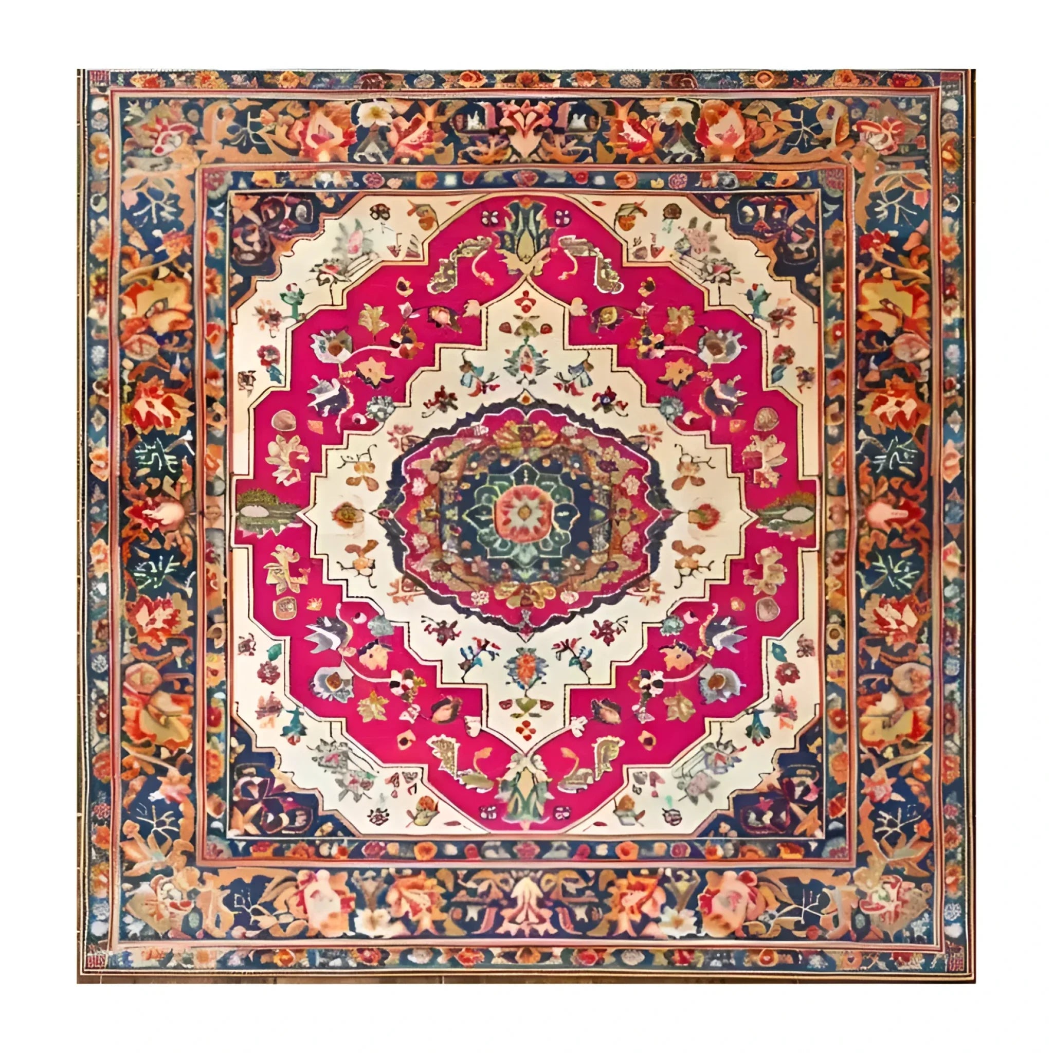 Floral Fiesta Hand Knotted Area Rug