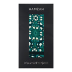 Floral Green Silk Scarf with Delicate White Blooms