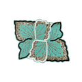 Floral Leaf Beaded Placemat - Green and Gold