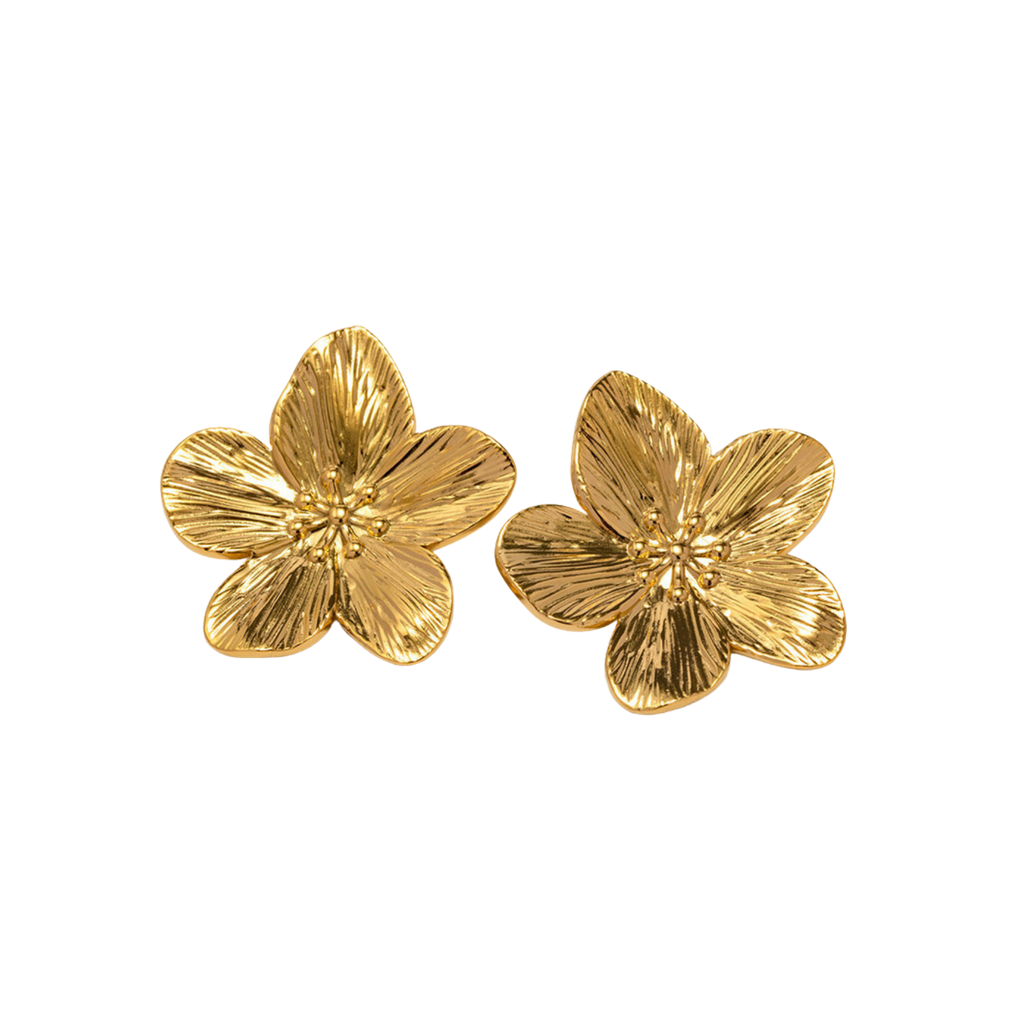 Gold Flower Earrings