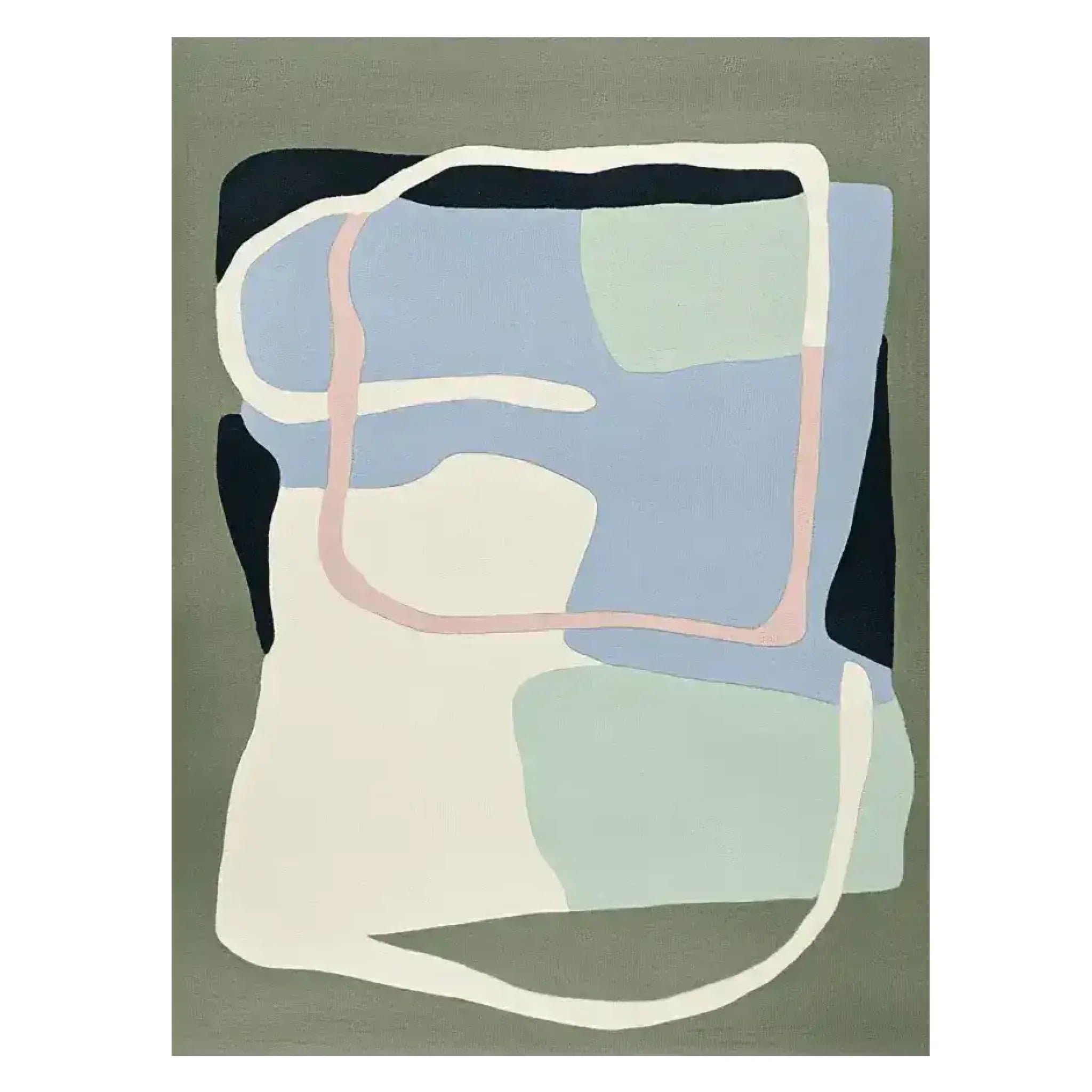Fluid Shape Mood Hand Tufted Rug