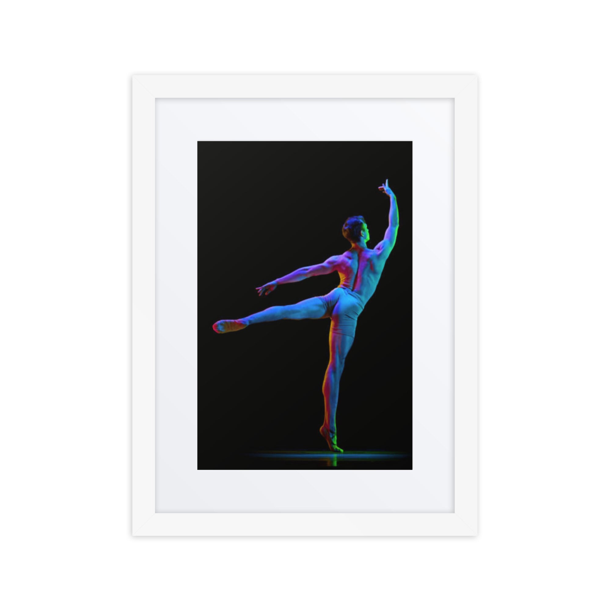 Fluorescent Arabesque | Dance-Art Framed Poster #60 (21.5" H x 17.5" W)